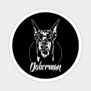 Proud Doberman Pinscher dog portrait Magnet